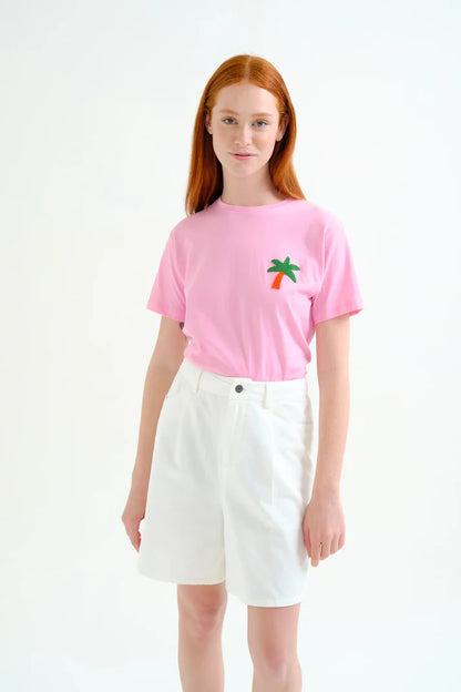 Roze T-shirt palmboom