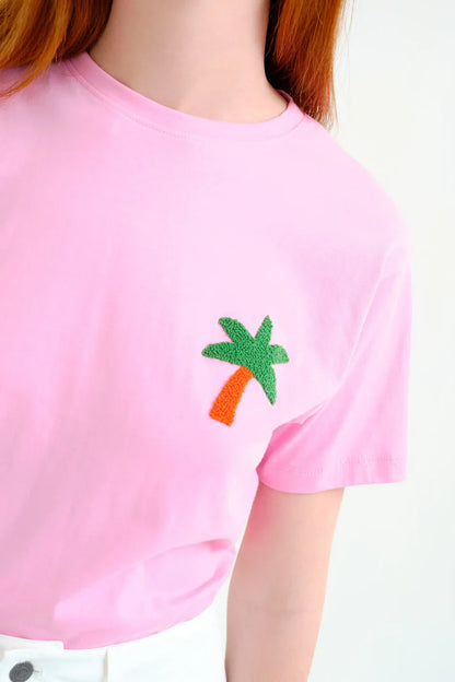 Roze T-shirt palmboom