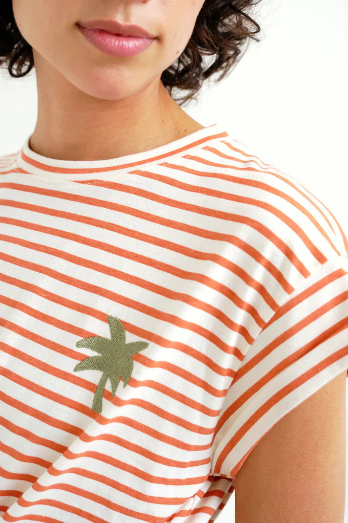 T-shirt streepjes palmboom