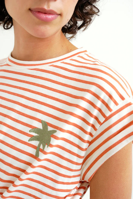 T-shirt streepjes palmboom