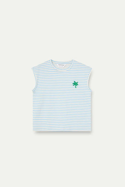 Lichtblauw T-shirt palmboom