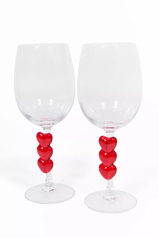 Wijnglazen hartjes