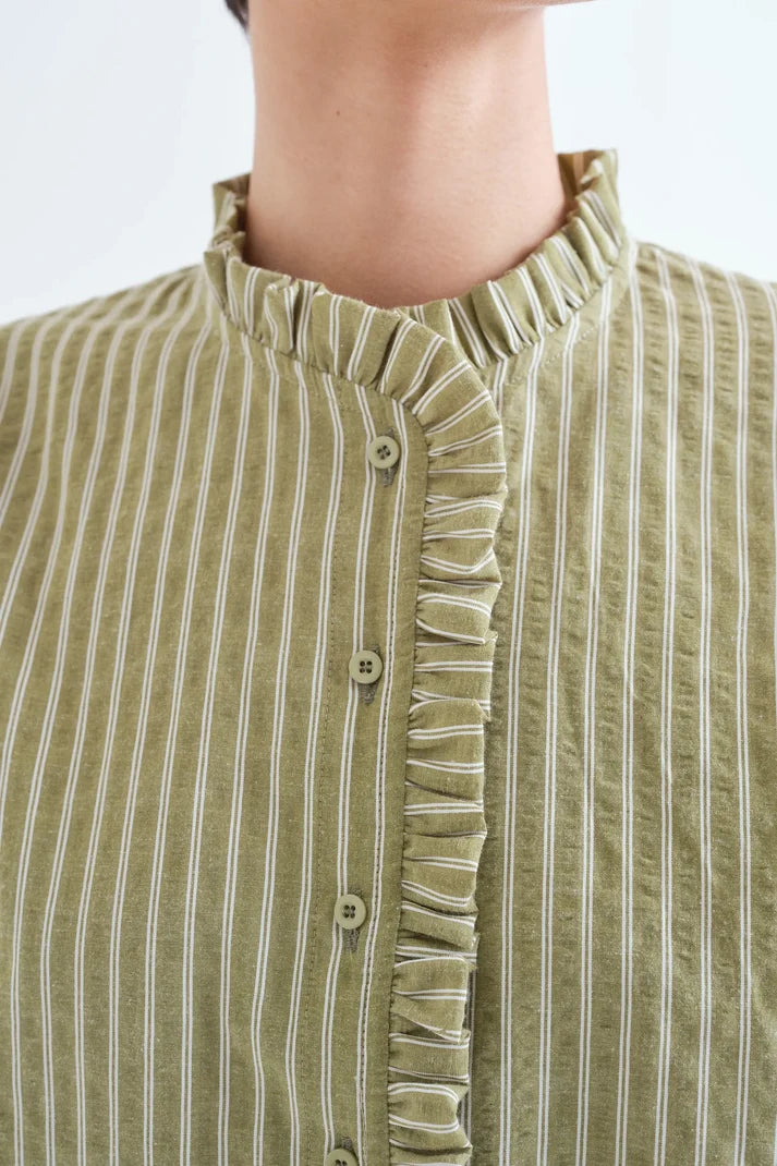 Gestreepte blouse groen