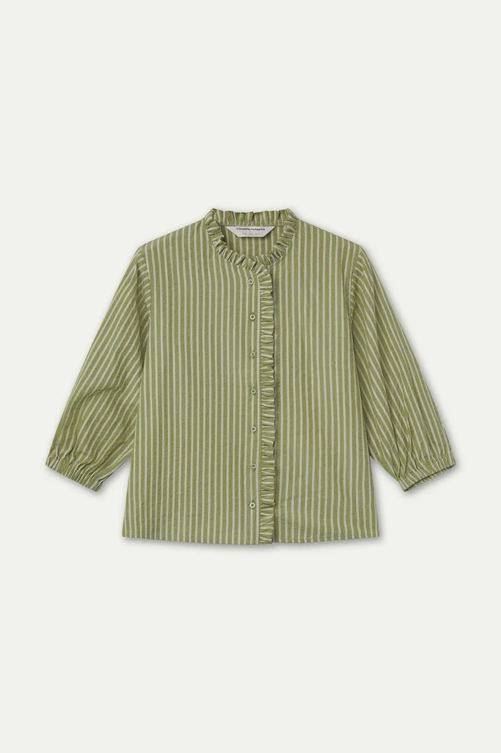 Gestreepte blouse groen