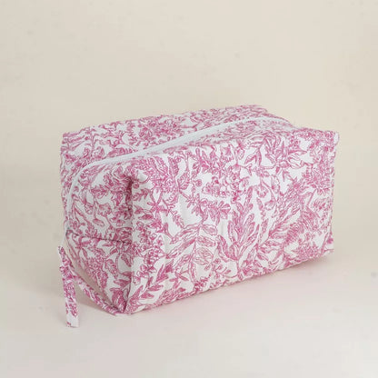 Toiletzak bloemetjes roze