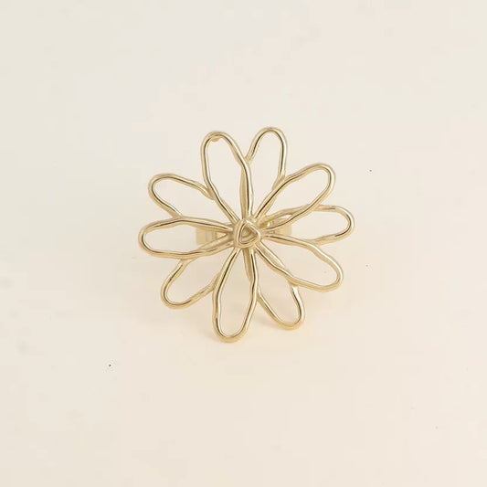 Ring Open Flower goud