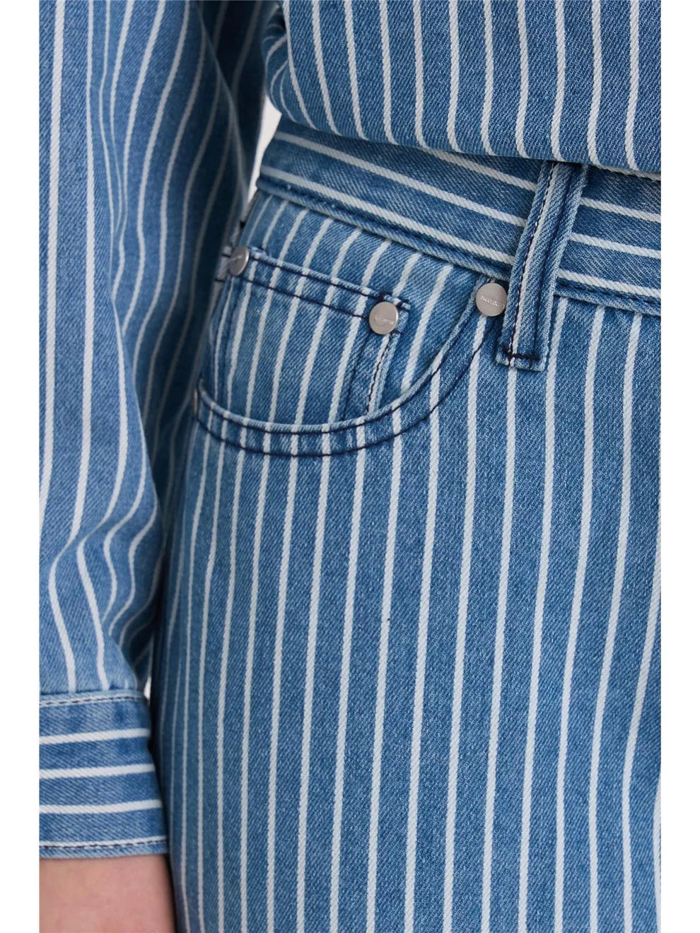 Gestreept jeansbroek