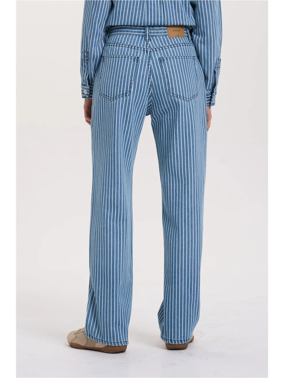 Gestreept jeansbroek