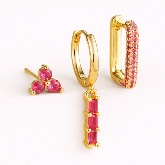Oorbellenset Solaire Fuchsia