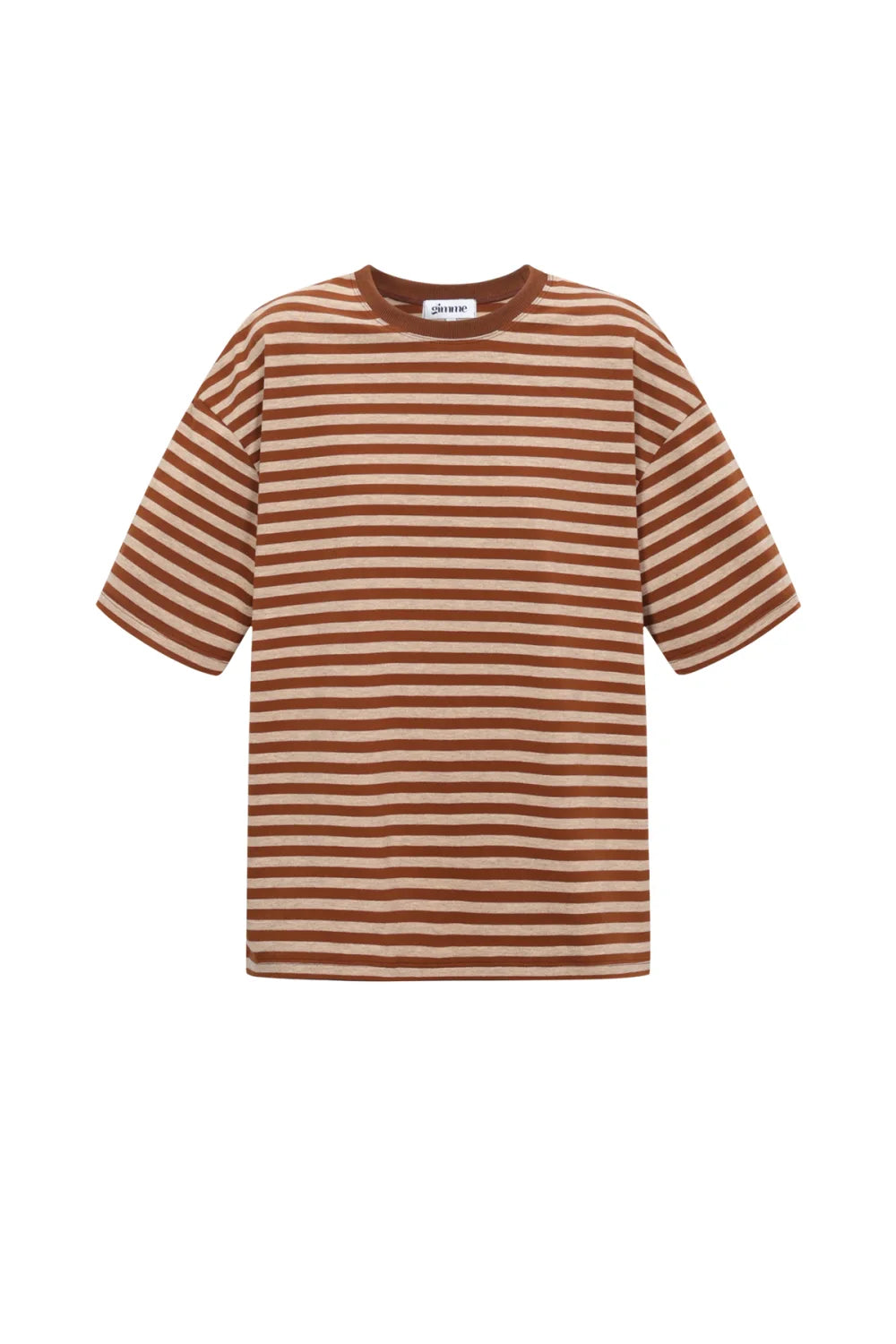 T-shirt streepjes bruin