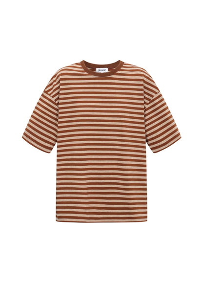 T-shirt streepjes bruin