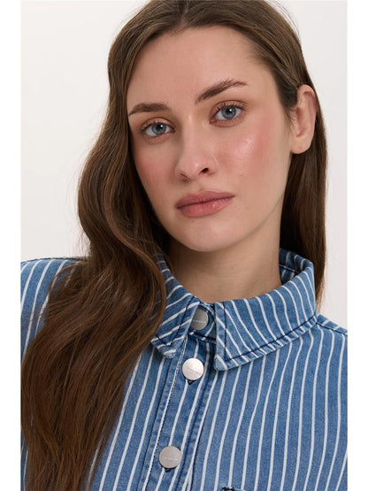 Gestreept jeansvestje