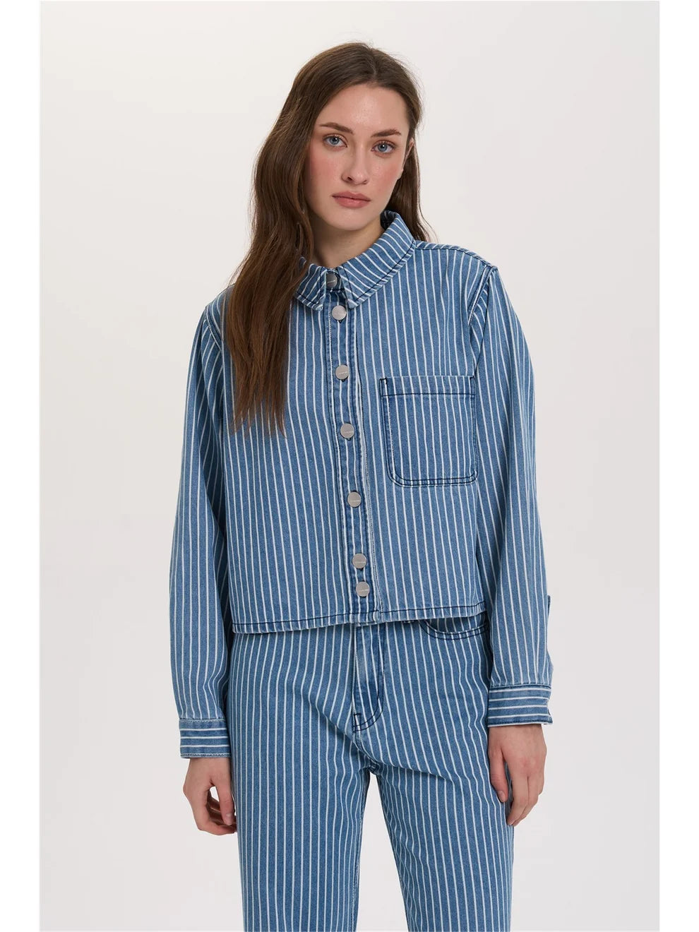 Gestreept jeansvestje