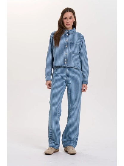 Gestreept jeansvestje