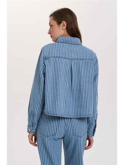 Gestreept jeansvestje