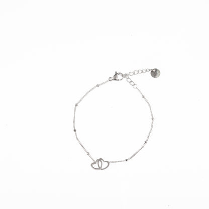 Armbandje Double Heart zilver