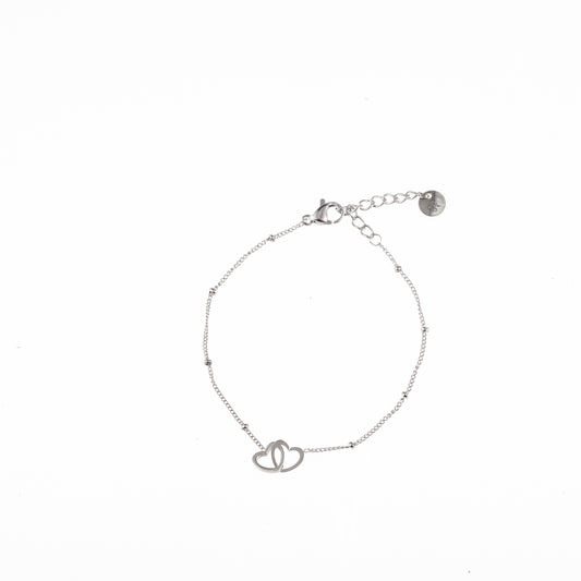 Armbandje Double Heart zilver