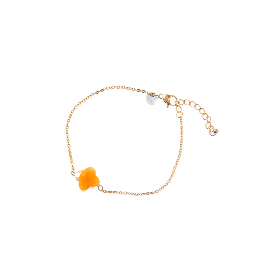 Armbandje Stone Clover oranje