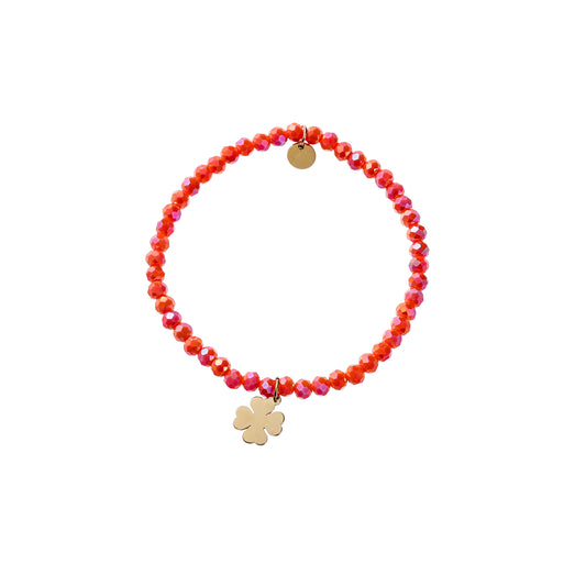 Armbandje klavertje koraal