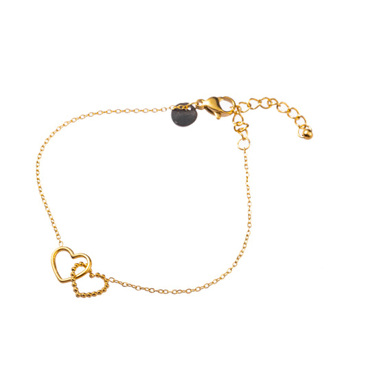 Armbandje Double Heart goud