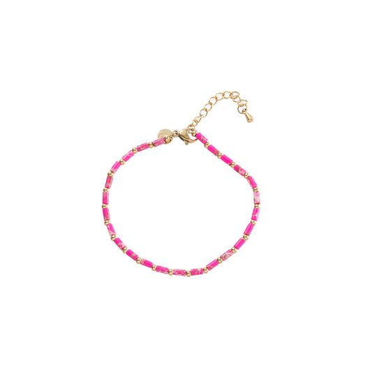 Armband roze pareltjes
