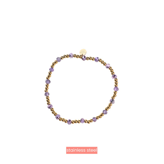 Armbandje lila-goud