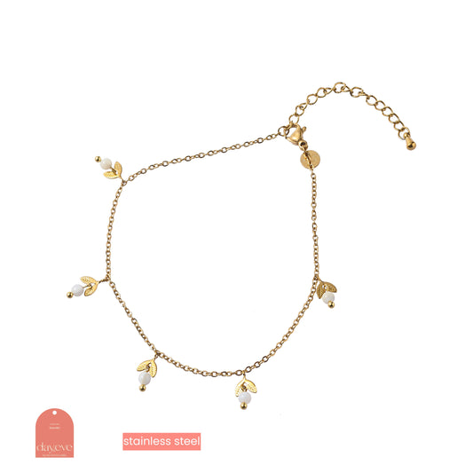 Armbandje Dangle Leaves goud