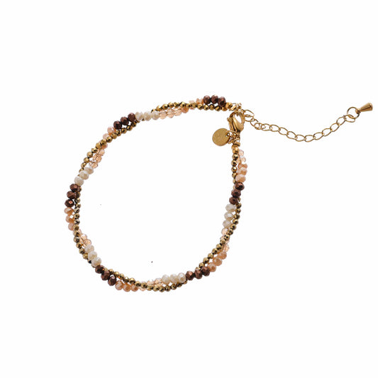 Armbandje Twisted bruin