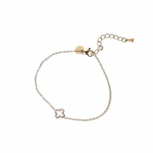 Armbandje Pearly Clover goud