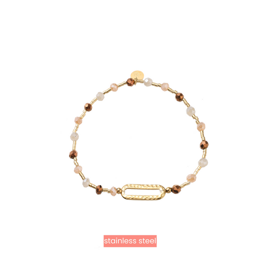 Armbandje Elastic Oval bruin