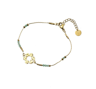 Armband Open Flower Green
