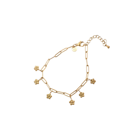 Armbandje Flower Pendants goud