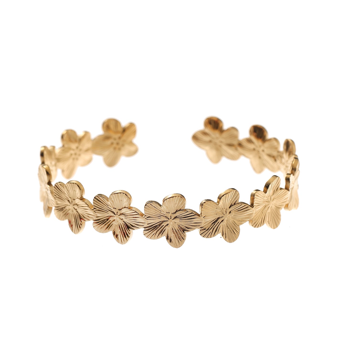 Flower Bangle - Goud