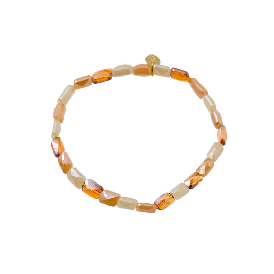 Flat Glass Stones Bracelet - Champagne