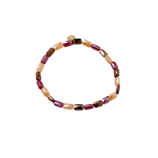 Flat Glass Stones Bracelet - Coffee