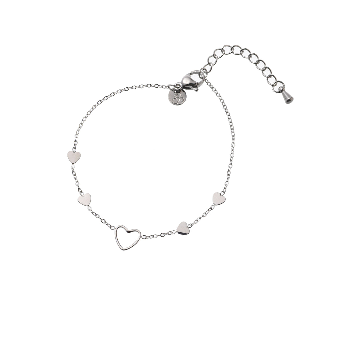 Armbandje Fine Hearts zilver