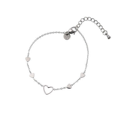 Armbandje Fine Hearts zilver