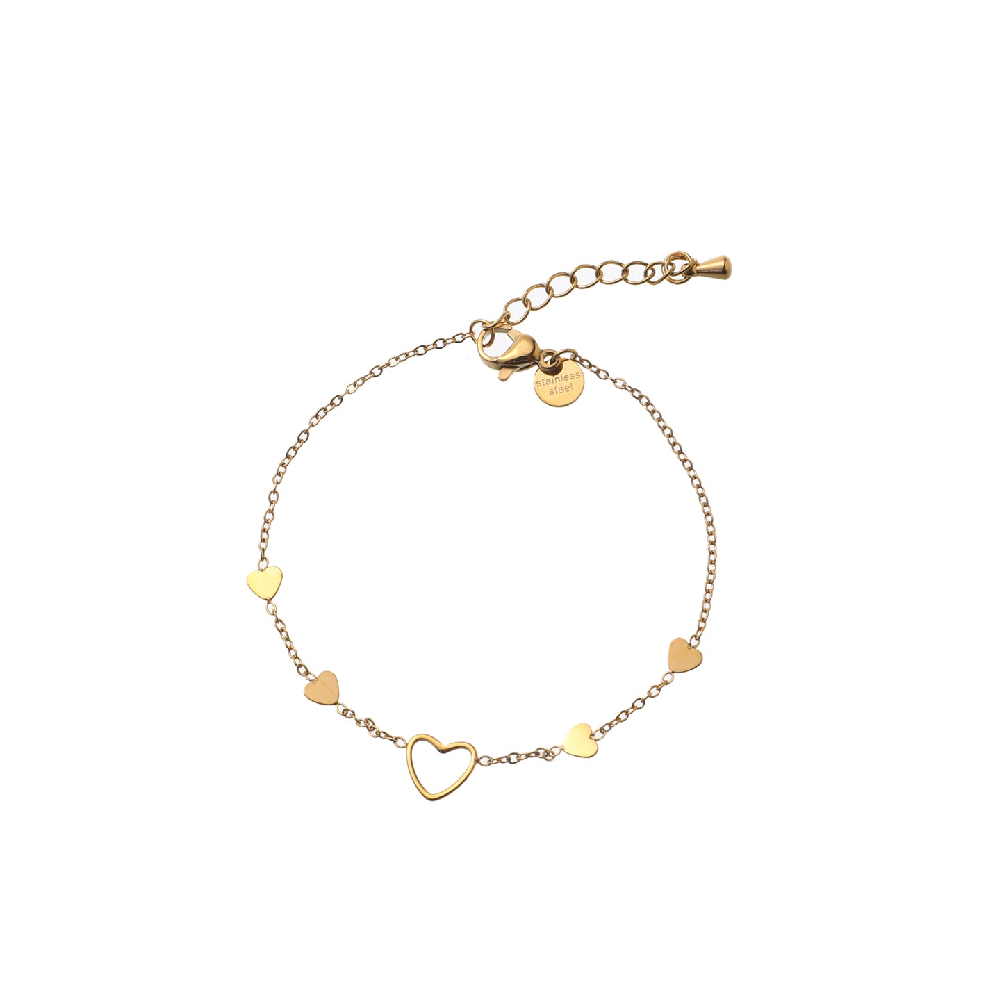 Armbandje Fine Hearts goud