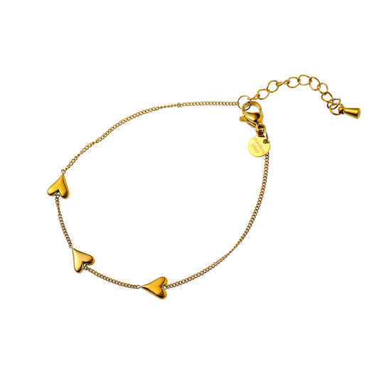 Armbandje Lots of Hearts goud