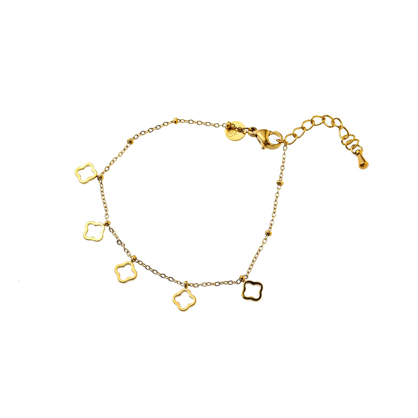 Armbandje Fine Open Clovers goud