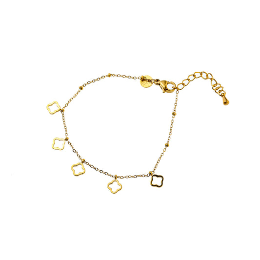 Armbandje Fine Open Clovers goud