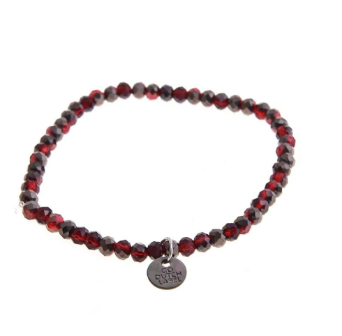 Armbandje parels zwart-rood