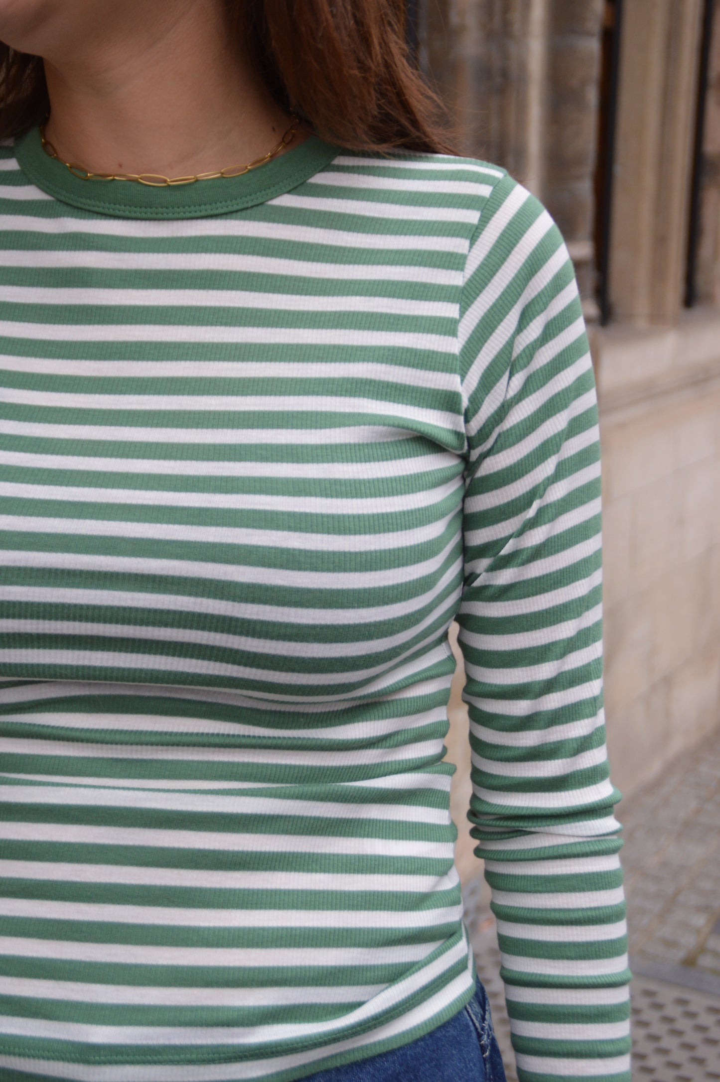 Gestreept truitje groen