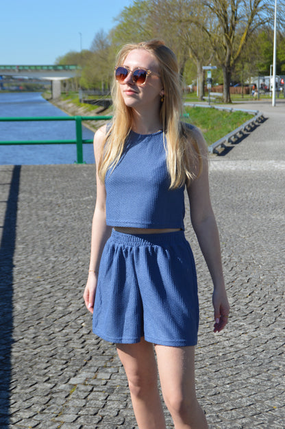Blauwe short