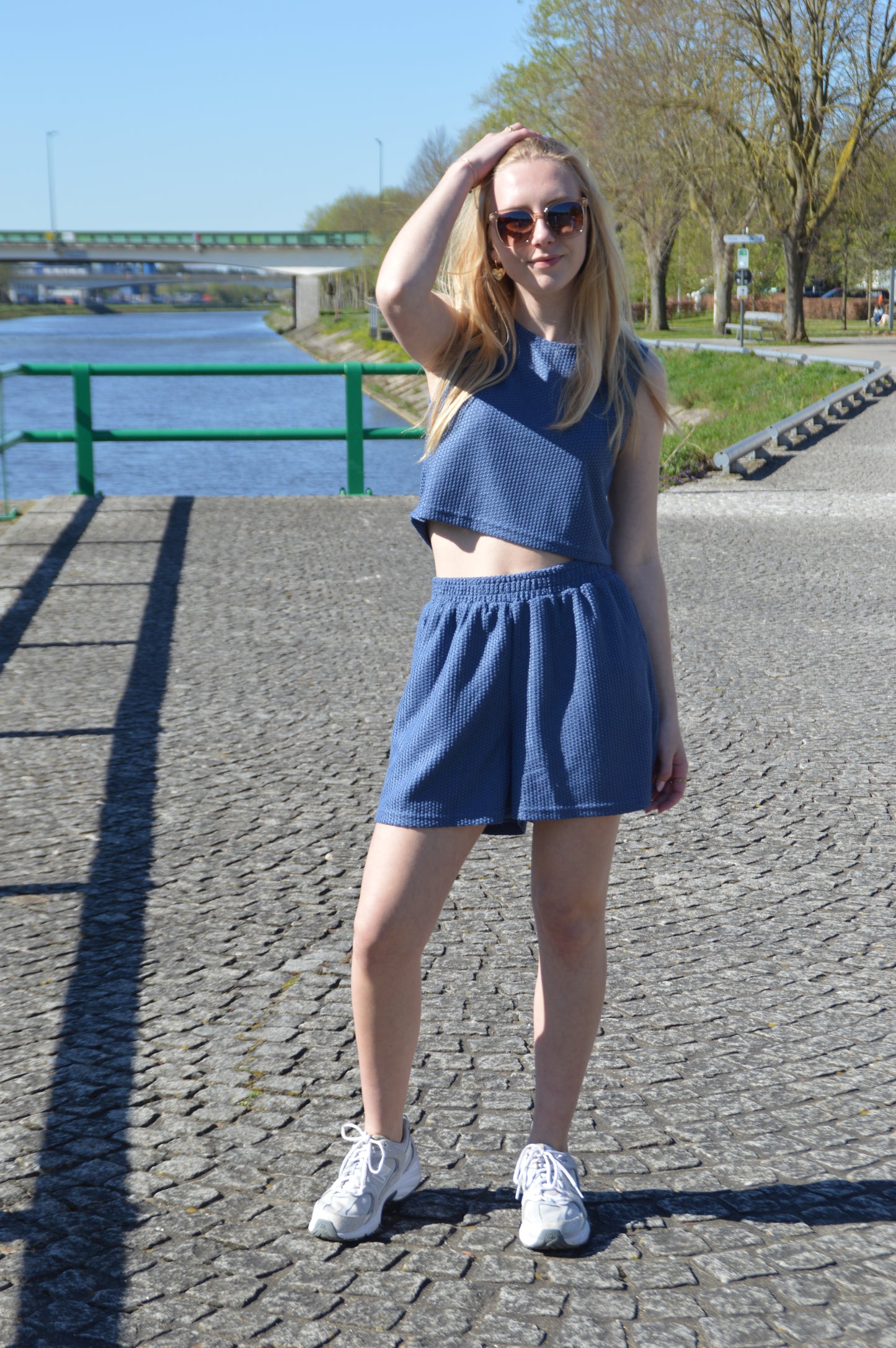 Blauwe short