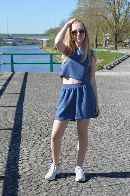 Blauwe short