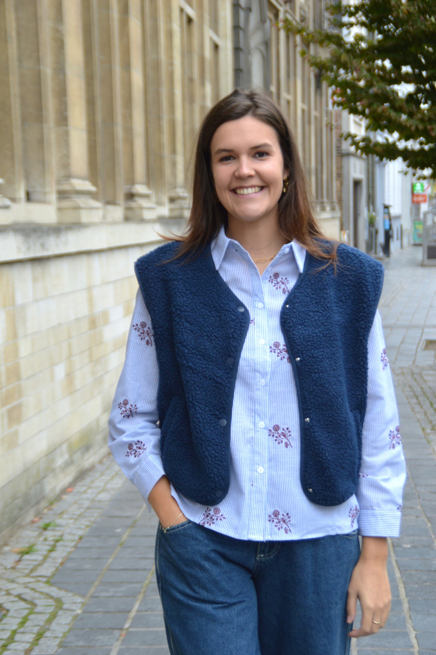 Teddy vestje donkerblauw