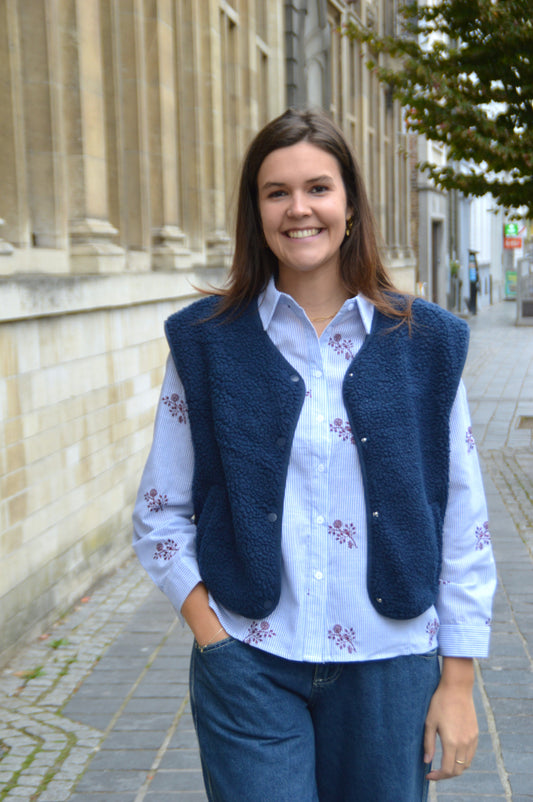 Teddy vestje donkerblauw