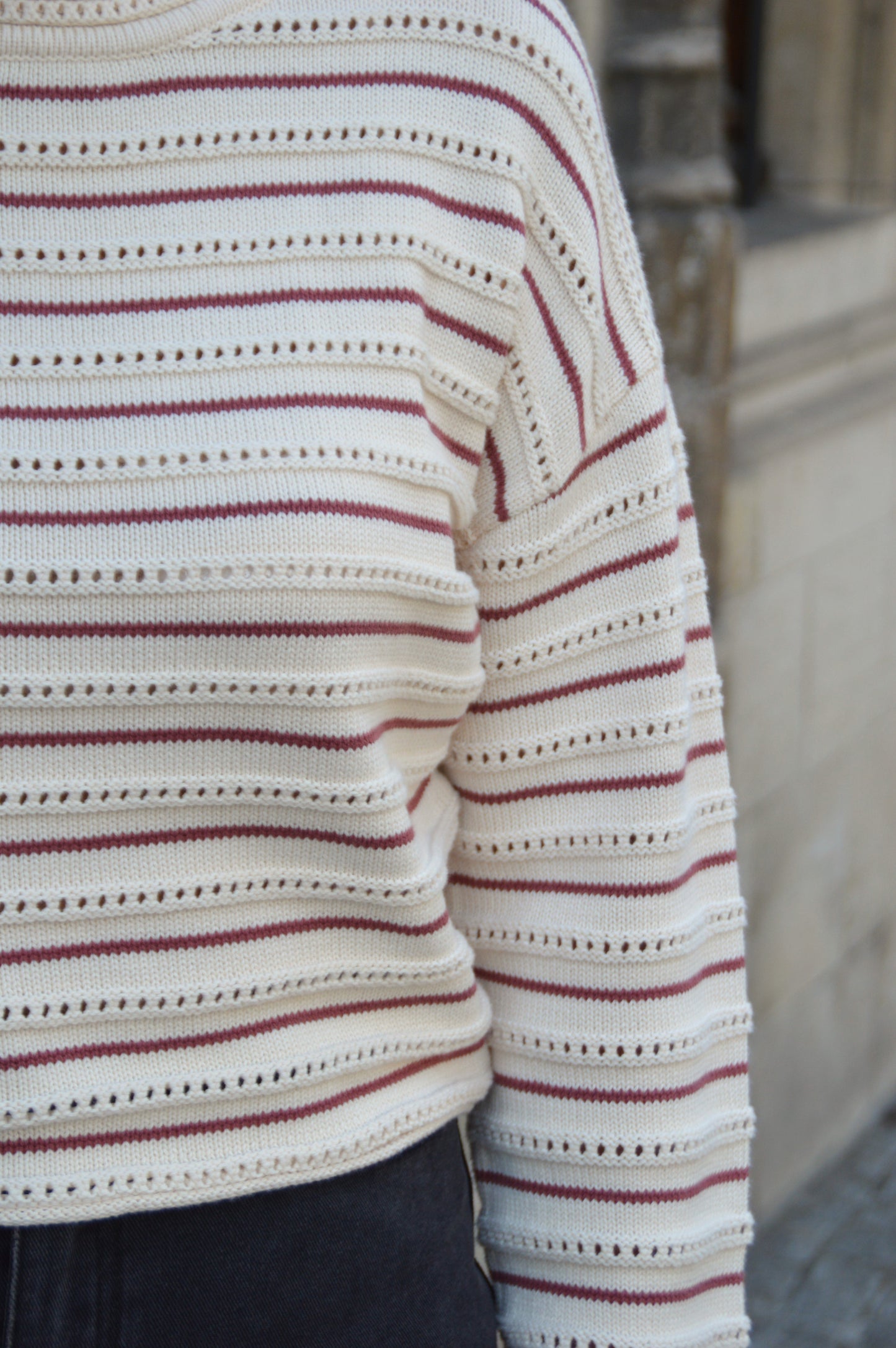 Gestreept truitje oudroze