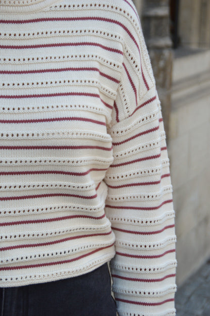 Gestreept truitje oudroze